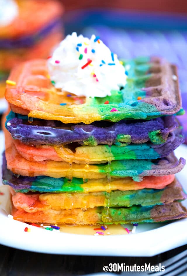 easy rainbow waffles recipe