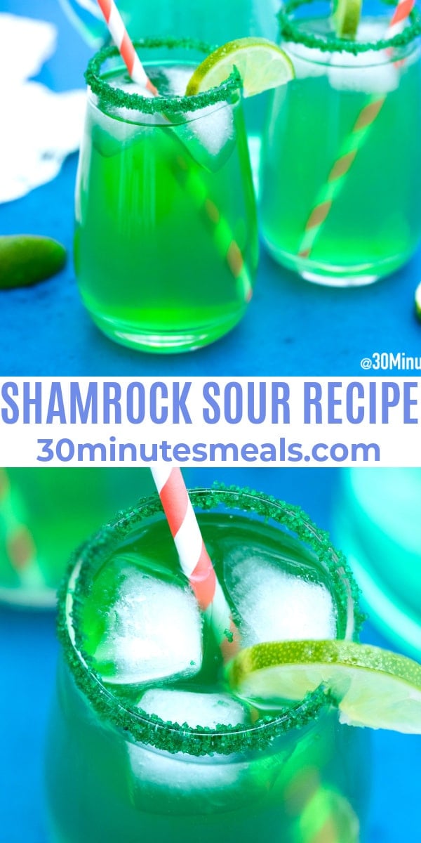 easy shamrock sour recipe pin