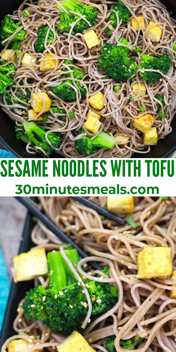 easy sesame noodles with tofu pin