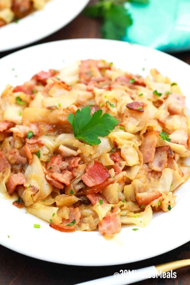 easy cabbage and bacon