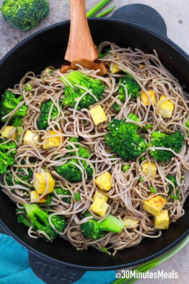 easy sesame noodles with tofu