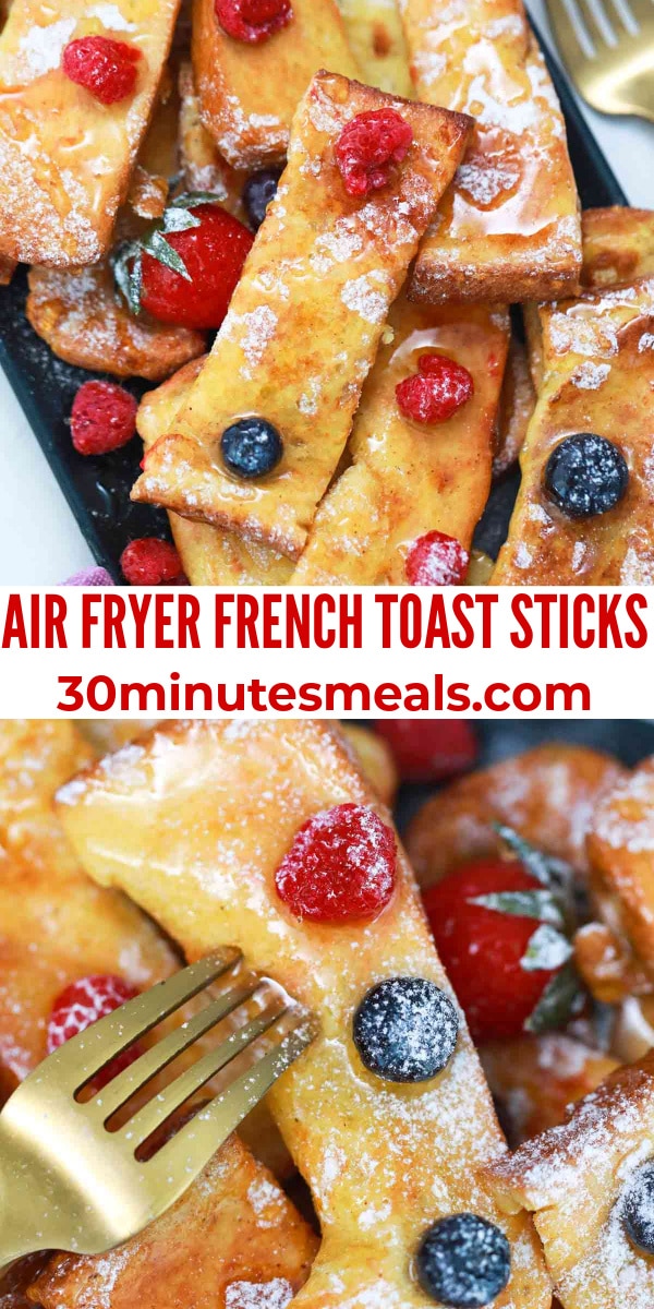 easy air fryer french toast sticks pin