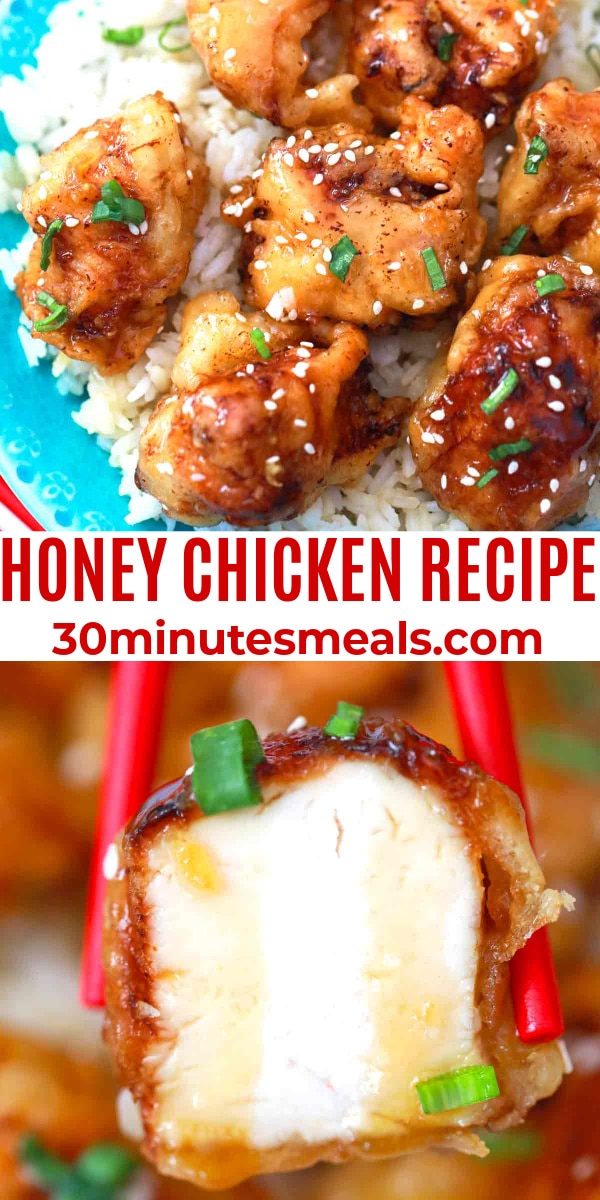 easy honey chicken recipe pin