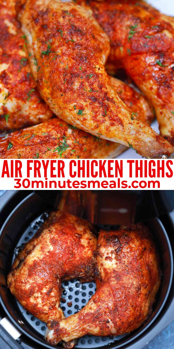 easy air fryer chicken thighs pin