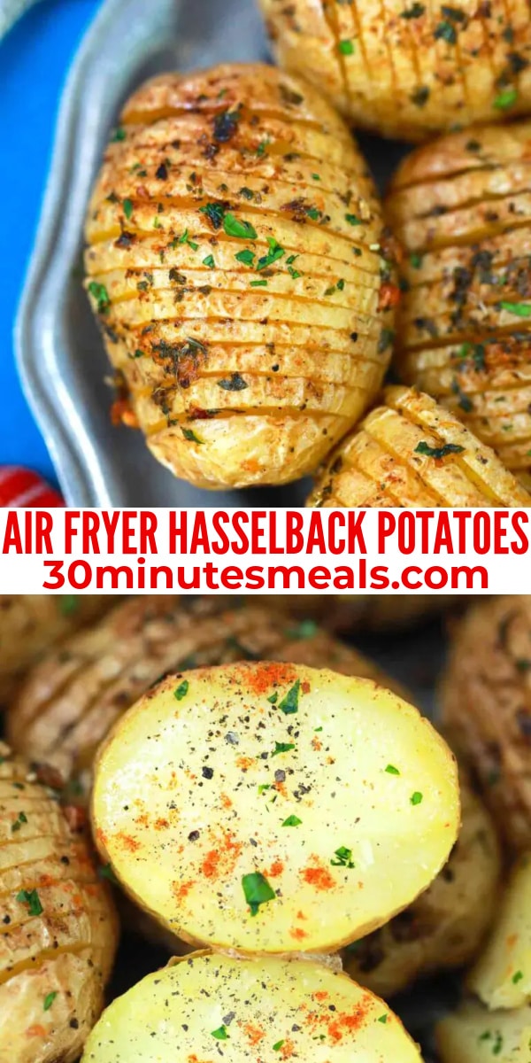 easy air fryer hasselback potatoes pin