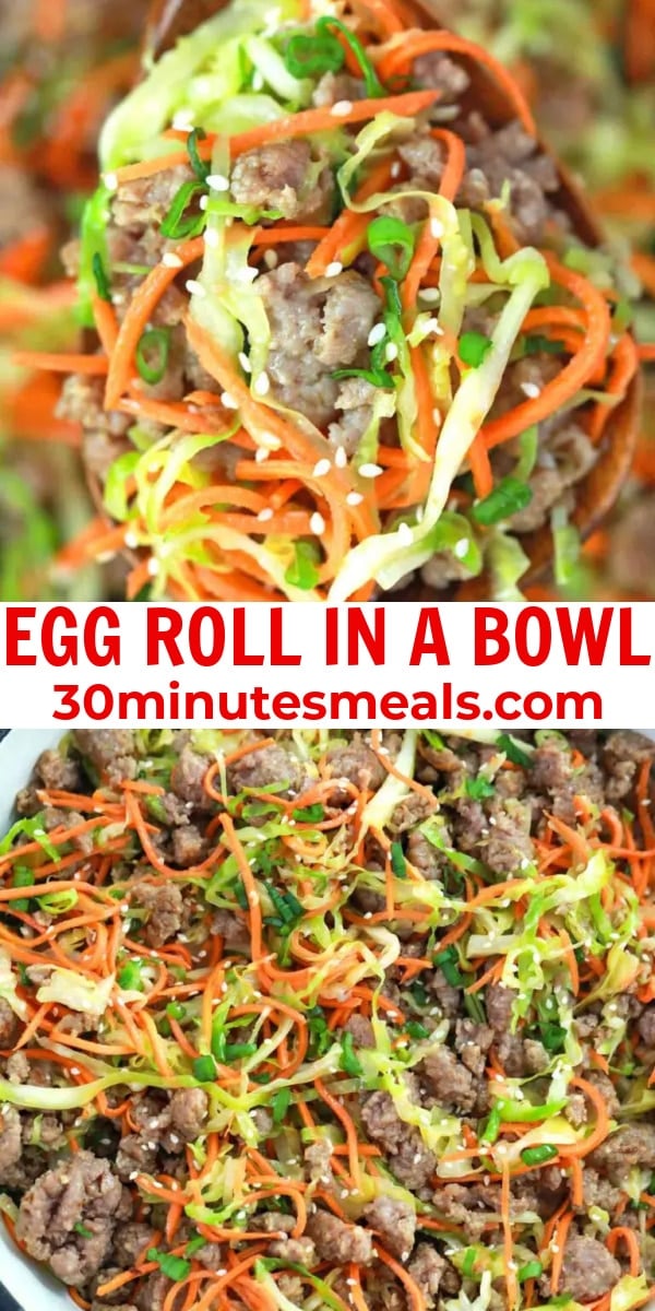 easy egg roll in a bowl pin