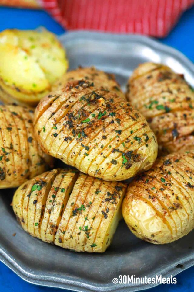 air fried hasselback potatoes