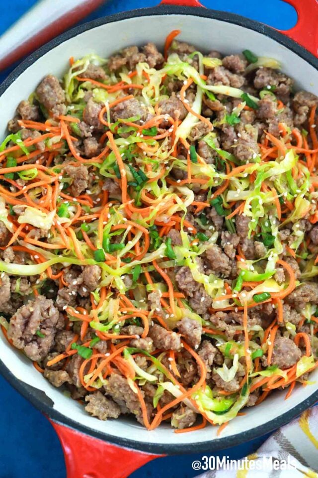 egg roll in a bowl skillet