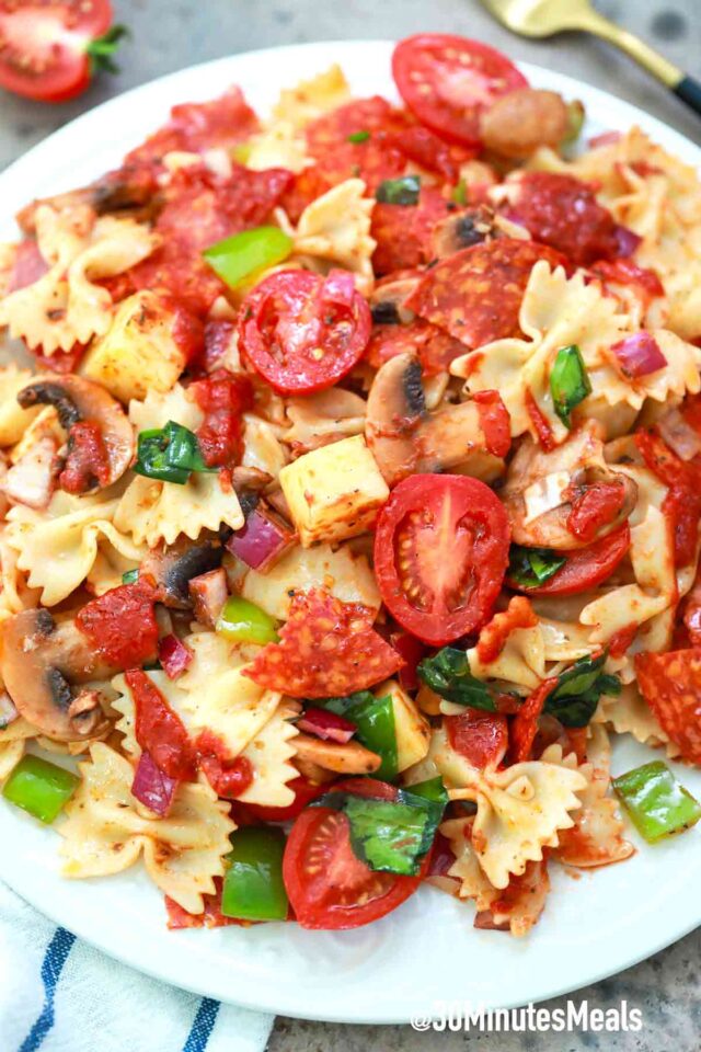 easy pepperoni pizza pasta salad