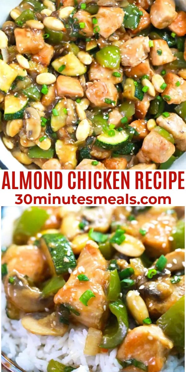 easy almond chicken recipe pin