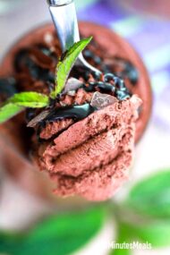 spoonful of chocolate mousse