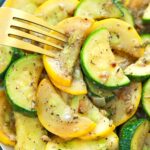 sautéed squash and zucchini on a serving plate