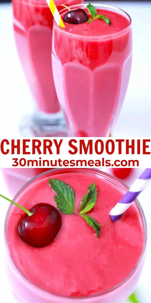 easy cherry smoothie pin