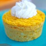 pumpkin mug cake on a plate