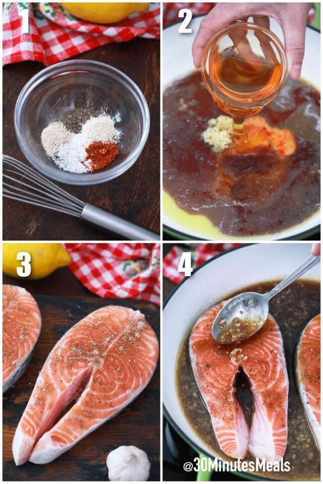 steps how to make honey garlic salmon