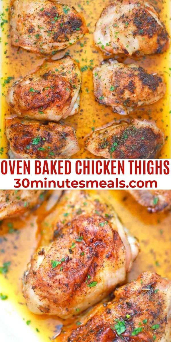 easy oven baked chicken thighs pin