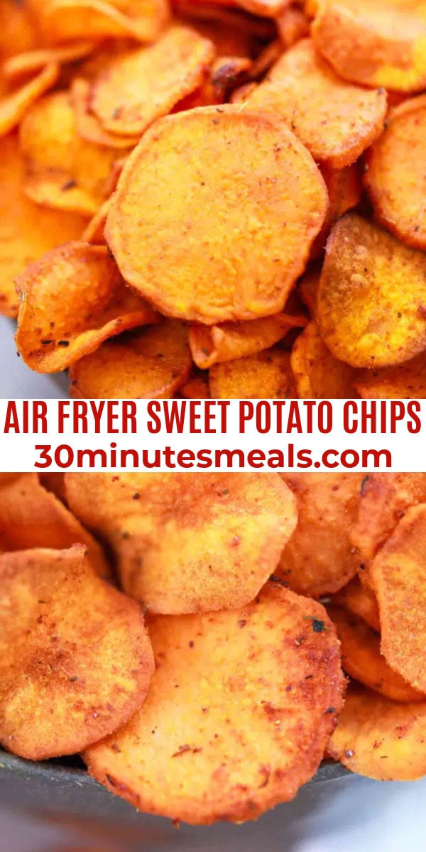 easy air fryer sweet potato chips pin