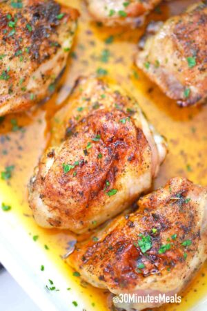 Oven Baked Chicken Thighs - 30 minutes meals