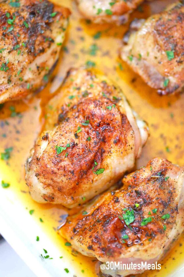 crispy oven baked chicken thighs