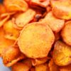 bowl of homemade sweet potato chips