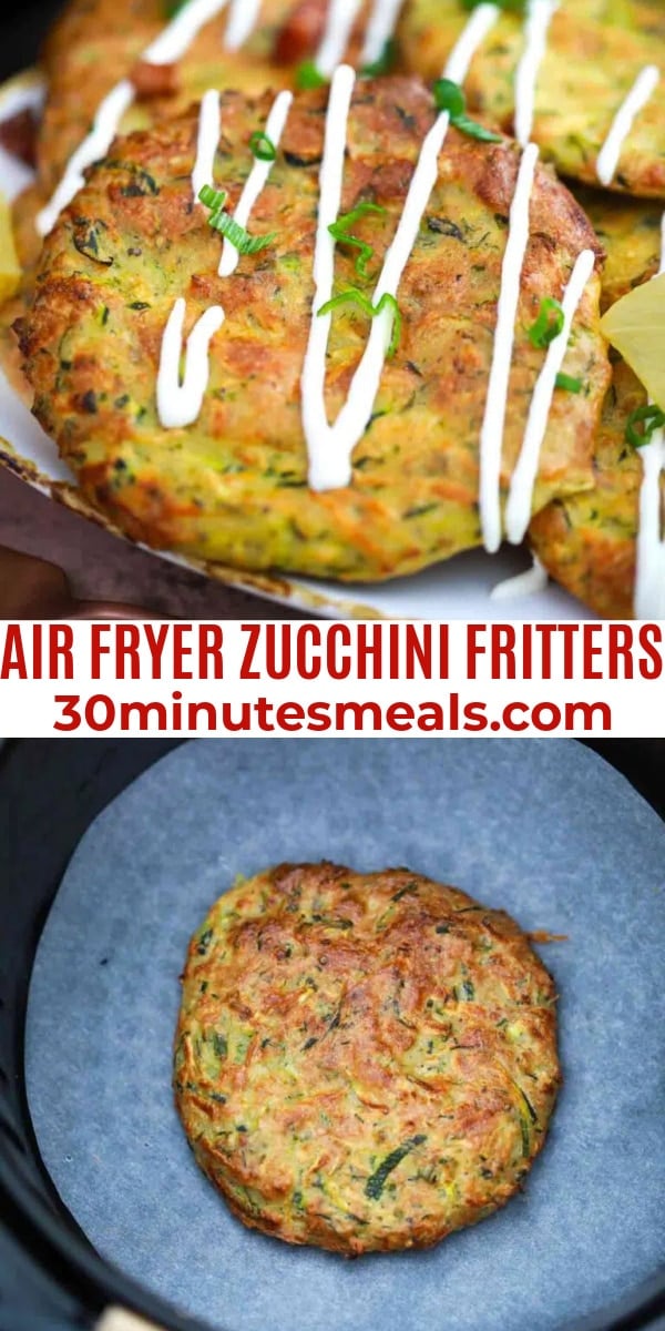 easy air fryer zucchini fritters pin