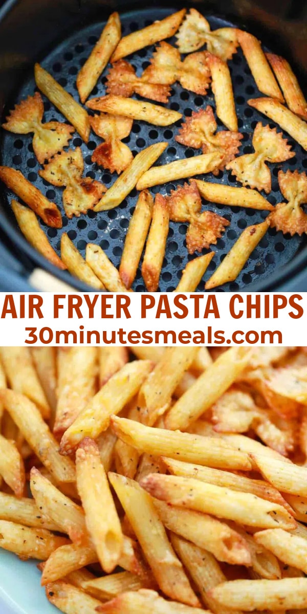 easy air fryer pasta chips pin