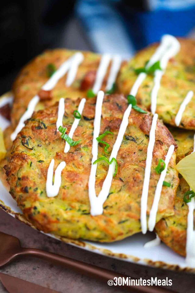 crispy air fried zucchini fritters