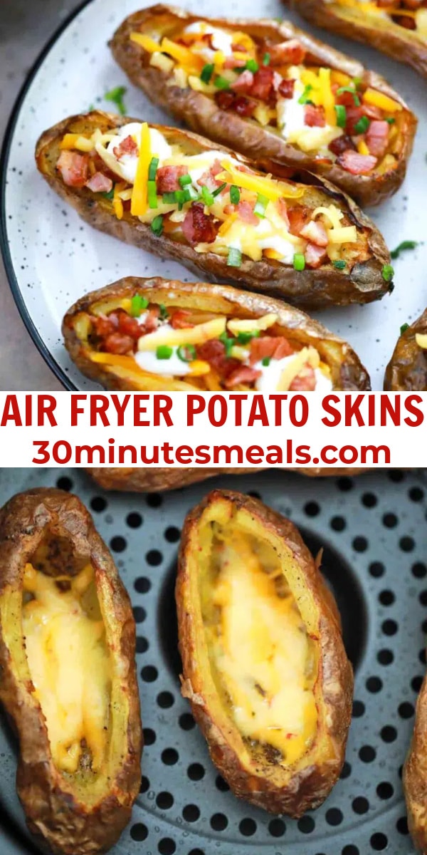 easy air fryer potato skins pin