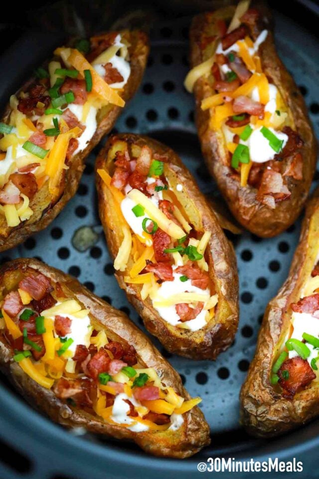 air fryer potato skins with cheese