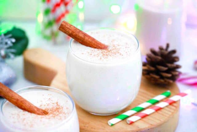 homemade eggnog with cinnamon