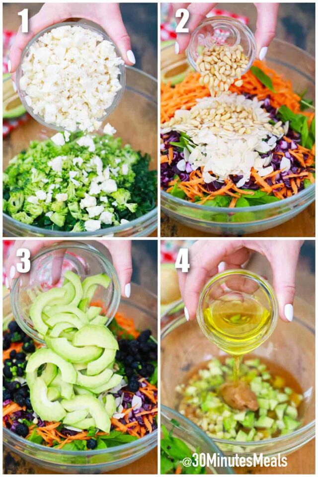 photo collage of steps how do you make detox salad