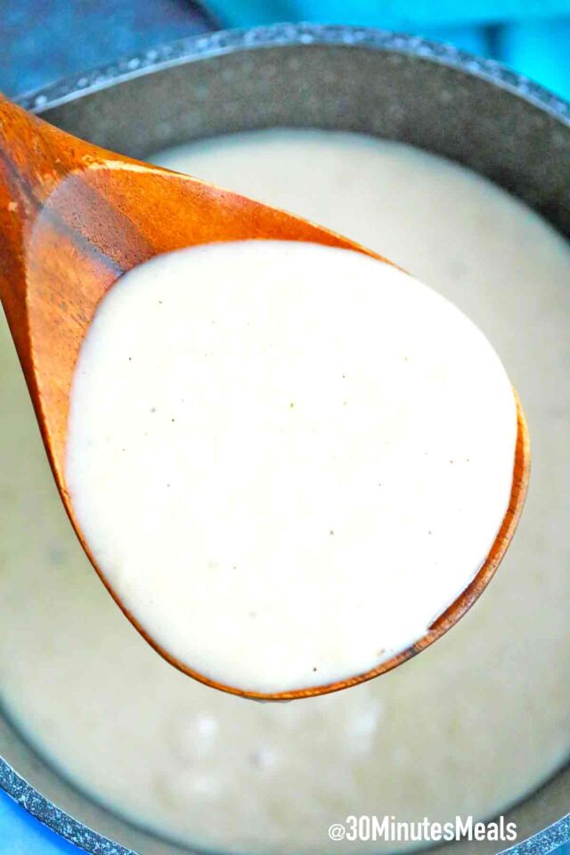 a ladle of easy chicken gravy