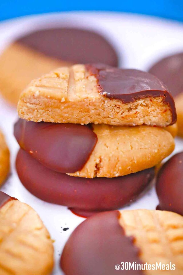 stack of peanut butter cookies