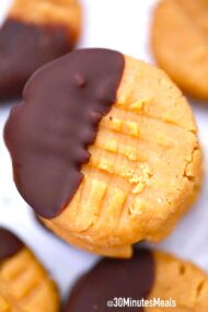 chocolate dipped there ingredient peanut butter cookies