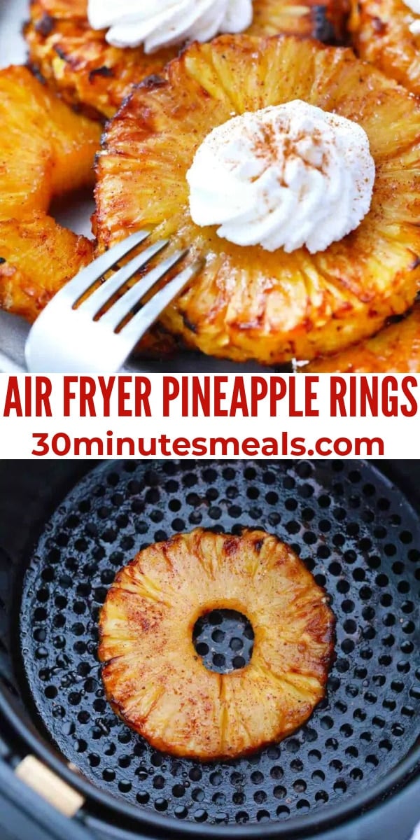 easy air fryer pineapple rings pin