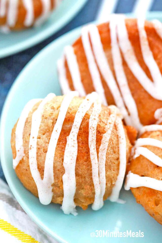 glazed fritters on a plate