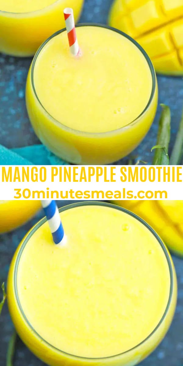 easy mango pineapple smoothie pin