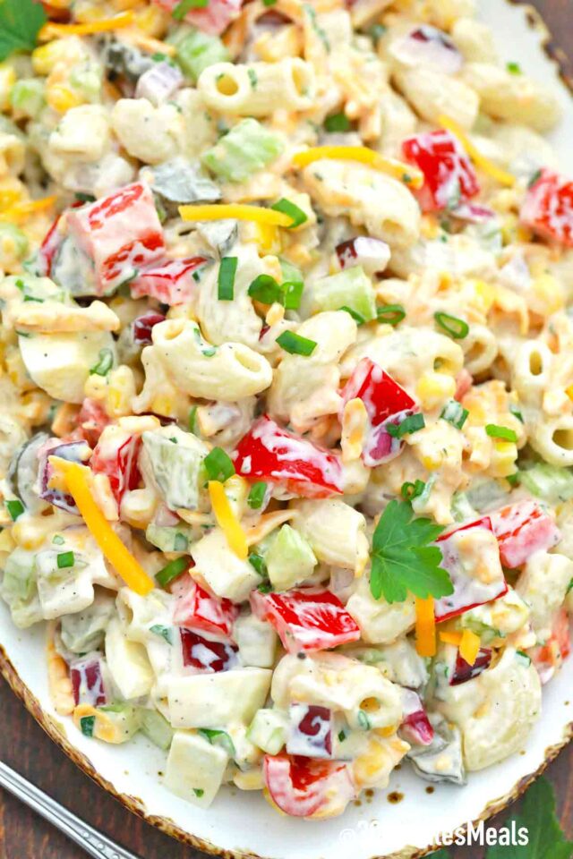 plate of macaroni salad