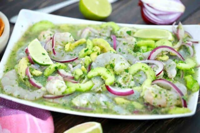 a plate of aguachile verde