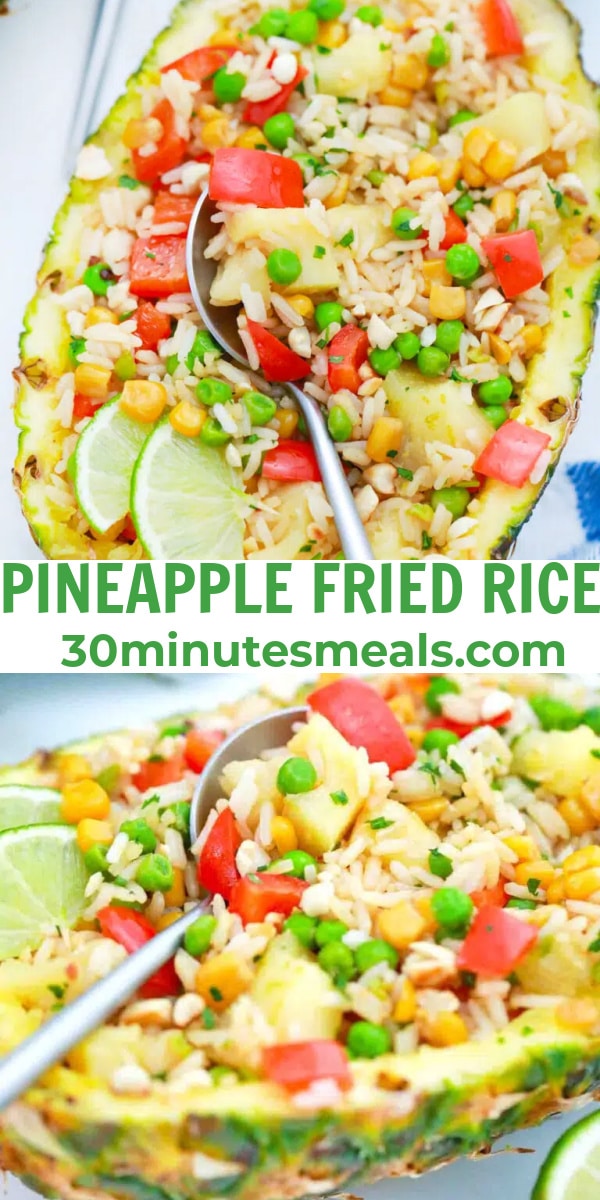 easy pineapple fried rice pin