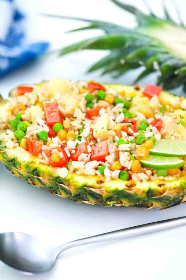pineapple fried rice boat