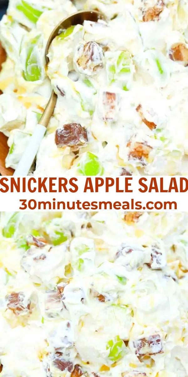 easy snickers apple salad pin