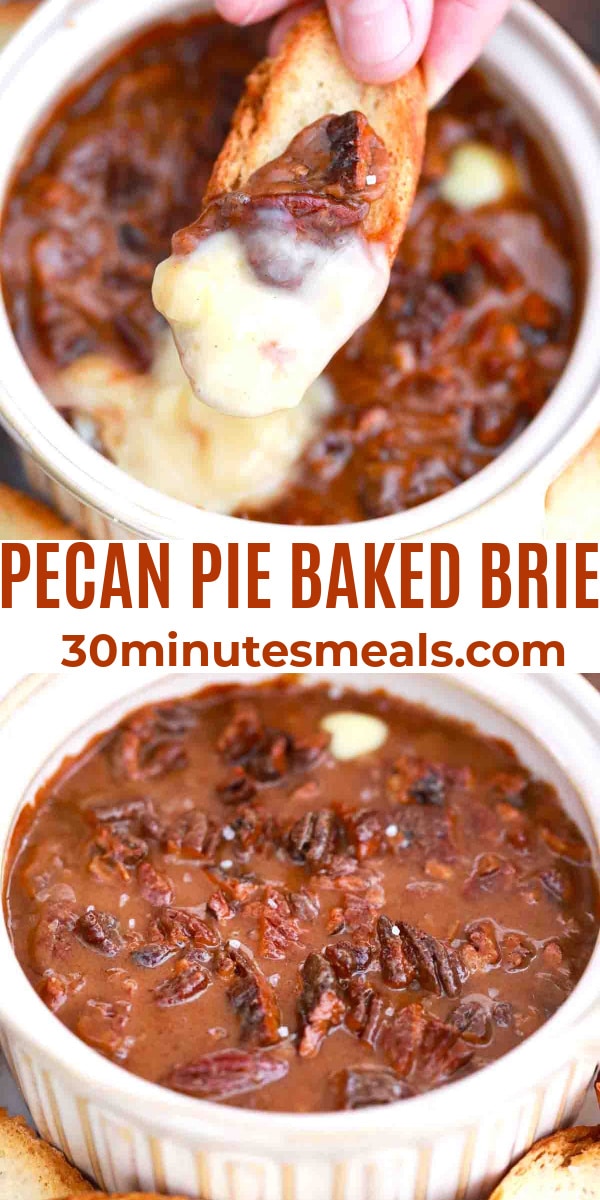 easy pecan pie baked brie pin