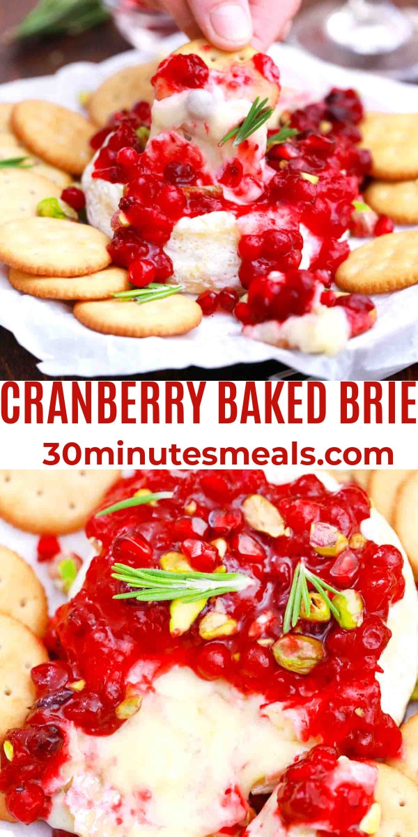 easy cranberry baked brie pin