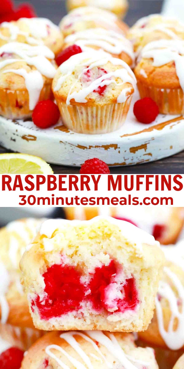 easy raspberry muffins pin