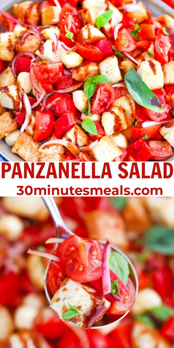 easy panzanella salad pin