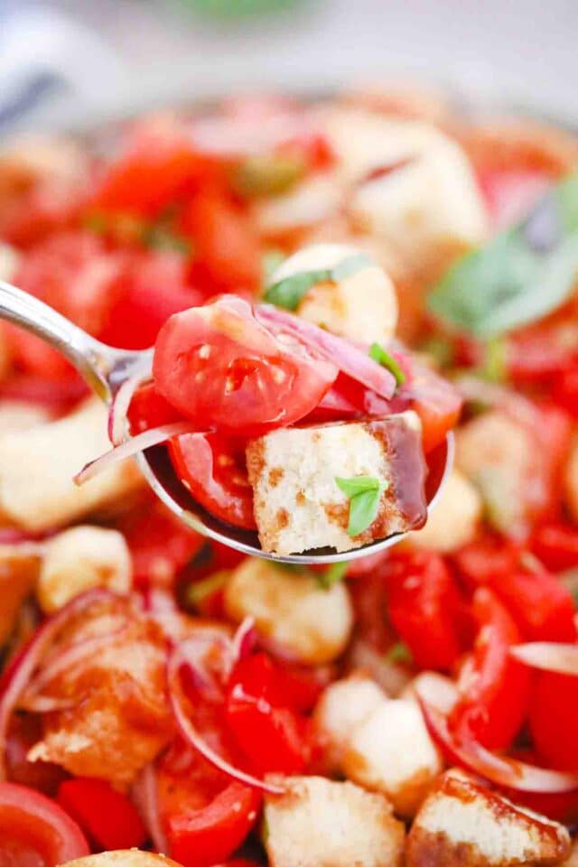 juicy homemade panzanella salad