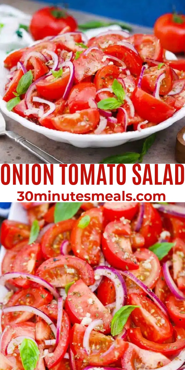 easy onion tomato salad pin