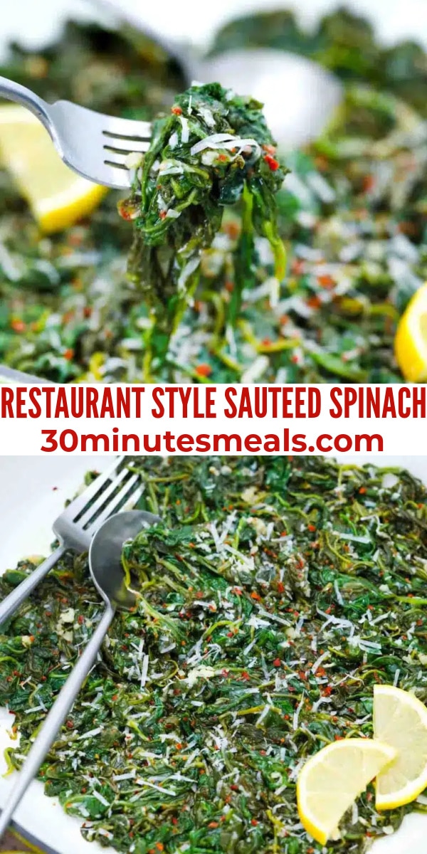 easy sauteed spinach pin
