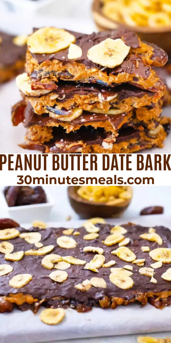 easy peanut butter date bark pin